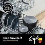 Titanium 12 Piece Set - Non-stick Cookware Set Without PFAS, PTFE, or PFOA, 3x More Durable, Dishwasher Safe, Oven Safe Guy Fieri's Flavortown