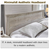 T4TREAM Farmhouse King Bed with Headboard and Storage Bench