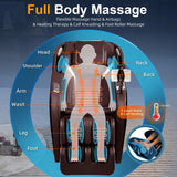 Luxury 4D Full Body Massage Chair, Zero Gravity SL-Track Shiatsu Recliner ,18 Auto Modes & 6 Massage Techniques,Lumbar & Calf Heating,Foot Roller and Calf Kneading,Voice/App/Touch Control,Body Scan
