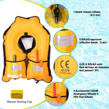 Inflatable Life-Jacket for Adults| Life-Vest Inflation-PFD with Whistle| Automatic & Manual Lightweight Supports up to 300 lbs for Kayaking Fishing Boating (PureBlack-Color)