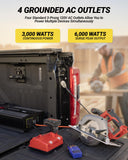 Scosche 3000W Modified Sine Wave Power Inverter, 12V DC to 120V AC Converter, 6000W Peak, 4 AC Outlets, Dual USB-A Ports, LED Indicator Light for Truck, RV, Semi-Truck, Home, Off-Grid Battery Systems
