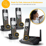 4-Handset Expandable DECT 6.0 Cordless Home Phone with Large Display, Big Buttons, Answering Machine (Charcoal Black) AT&T