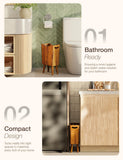 Tidita 1.5 Gallons Wood Trash Can with Removable Legs (Patent Pending)