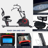 Sunny Health & Fitness Electromagnetic Recumbent Cross Trainer Exercise Elliptical Bike w/ Arm Exercisers, Easy Access Seat & Exclusive SunnyFit® App Enhanced Bluetooth Connectivity - SF-RBE4886SMART Sunny Health & Fitness