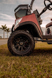 Paladin Luxury Golf Carts 2+2 Pearl Ruby, Red Independant Seats, Red Stitching, Carbon Dashboard.