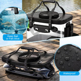 Shappy Foldable Fishing Bucket - 4 Gallon Lid Container Set with Air Pump, Multifunctional Live Bait Bucket with Aeration Hole for Outdoor Fishing & Moving, Battery Not Included