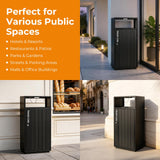 BEAMNOVA 30.36 Gal Outdoor Commercial Trash Can with Lid, Door, Lock