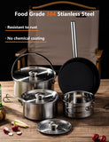 Stainless Steel Camping Cookware Set for Campfire - Camping Pans with Nesting Cookware CretFine