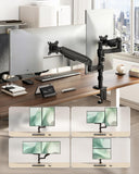 monTEK Vertical Stacked Dual Monitor Stand, 17–32", Full Motion Desk Mount