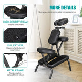 Nova Microdermabrasion Portable Massage Chair Foldable Tattoo Therapy Chair 4 Inches Thickness Sponge Face Cradle Spa Salon Massage Chair (Black)