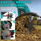 Cordless Tiller Cultivator Compatible with Makita 18V Battery, Ecarke 450RPM Brushless Garden Rototiller,48 Steel Tines, 9" W×6.3" D,Foldable Soil Tilling Tool for Garden Lawn Landscaping (Tool Only)
