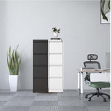 Gecheer 4 Drawer Vertical File Cabinet with Lock, Steel Office Filing Cabinet for A4 Legal Letter Size, Anti-Tilt Design, Full Extension Drawers, Home Office Storage, Easy Assembly