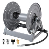 FIXFANS Pressure Washer Hose Reel 300FT x 3/8" / 500FT x 1/4", Manual Crank