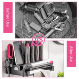 BlueFire Storage Holder for Dyson,3 Layer Design Hair Airwrap Organizer,Stainless Steel Blow Dryer Holder for Home Bathroom Suitable for All Walls