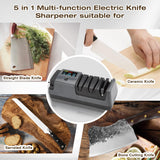 Ceelpeopar Professional 3-Stage Electric Knife Sharpener for Kitchen Knives, LCD Screen, 100% Diamond Abrasive, Adjustable Rotational Speed, Precision Angle Guides for All Kitchen Knives