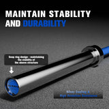 RitFit Elite 7ft Olympic Barbell, Robust 45lb Barbell for Weightlifting and Powerlifting, Superior Olympic Bar with Exceptional 500lbs Load Capacity, Weight Bar for 2” Standard Plates Sliver/Blue