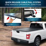 American Flag Truck Tonneau Cover for Ford F-250 F-350 Super Duty 1999-2016 / F-350 with 6.8 ft Bed Length, All-Weather Soft Roll Truck Bed Cover for Truck Black/Gray Flag