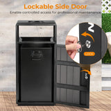 BEAMNOVA 18.2 Gal Outdoor Commercial Trash Can with Lid, Door, Lock