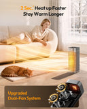 Gaiatop Space Heaters for Indoor Use, Portable Electric Heater with Thermostat, 1500W PTC Ceramic Room Heater with Remote, 5 Modes, 60° Oscillating, 12H Timer Fast Heating Bedroom Office Bathroom Home