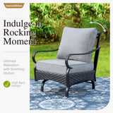 Sophia & William Metal Patio Furniture Set with Fire Pit Table, 5 Pieces