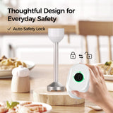 Cordless Hand Blender, 12V Rechargeable Immersion Blender with Brushless Motor, 60+ Bowls per Charge, 2-Blade, Auto Lock, Whisk & Frother for Soup, Smoothies, Baby Food