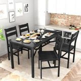Hooseng Dining Table Set for 4, Wood Kitchen Table Chairs Set with Storage