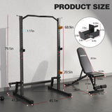DONOW Olympic Weight Bench with Squat Rack Adjustable Workout Bench with Rack for Bench Press Sthrength Training (Red)