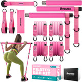 Ayombo Pilates Bar Kit with Resistance Bands, Adjustable Pilates Equipment for Legs, Hip, Waist, Arm, Squats Exercise Equipment for Home Gym Workouts