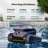 Sonar Navigation Pool Vacuum for Inground Above Ground Pools, Climb Stairs Pool Cleaner with 3 Modes, Powerful Suction, Self-Parking, Wall&Waterline Cleaning Pool Robot, Clean Up to 2150 Sq.Ft