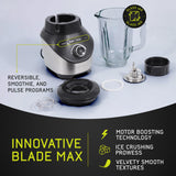 Universal 1500 Peak Watt Turbo Elite Max Blender, 71oz - 9-cup / 2.1 Liter Glass Pitcher, 3 Speed Settings with Powerful 6 Stainless Steel Blades, Premium Blender for Smoothies, Domestic Use
