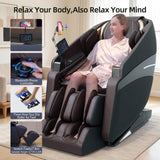 Vosaky 4D Massage Chairs Full Body Recliner with Heat Zero Gravity 57'' SL Track Shiatsu Massage Chair for Home Office with AI Voice, 7" Touch Screen, Wireless Charging,Neck & Shoulder Relief