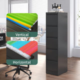 FLIXELIO 5 Drawer File Cabinet with Lock,Metal File Cabinet for Home Office