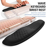 Gleamtide 2-in-1 Ergonomic Set, Wave Keyboard Wrist Rest and Massage Slope Mouse Pad Wrist Support, Rebound Memory Foam for Relieve Carpal Tunnel Syndrome and Wrist Pain (Black)