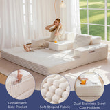 MAXYOYO Sofa Bed, 80-Inch Oversized Boneless Loveseat, 2 Cup Holders