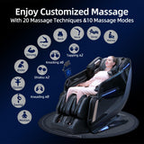 4D Massage Chairs Full Body 57" SL-Track Zero Gravity Massage Chair Recliner Shiatsu with Heat, AI Voice Control, Foot Roller & 3-Zone Heating - Home Electric Massager for Mom/Wife/Dad/Home Office