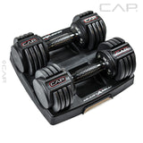 CAP Barbell 12.5 lb Pair ADJUSTABELL Adjustable Dumbbell with Contoured Full Rotation Handle, Honeycomb Design, Black CAP Barbell