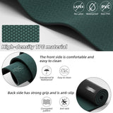 Yoga Mat 76"x 40"x10mm (2/5 inch) – Extra Thick & Wide, TPE Fitness Mat, Printed Non-Slip Exercise Mat with Carrying Strap (green/black)