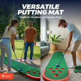 Golf Putting Game Set, Mini Golf Game Set with 2 Putters 2 Balls, 10 Feet Practice Putting Green Mat for Adults, Indoor Outdoor Backyard Party Game