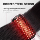 Beautigo Ionic Hair Straightener Brush, Professional Corded Straightening Comb with 3 Temps, 20s Fast Heating & Anti-Scald, Portable Hair Styler for Silky Shine, Rose Gold