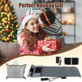 Full Body Massage Mat with Heat, Massager Pad with 10 Vibrating Nodes, 9 Modes, 3 Heating Levels with Detachable Neck Foot Massager, Head Pillow&Inflatable Lumbar Pillow, Anti-Slip for Bed/Sofa