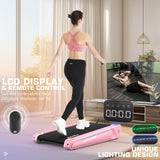 FUNMILY Smallest Walking Pad with 5% Incline, 2 in 1 Under Desk Treadmill for Home Office, 2.5 HP Mini Compact Walking Treadmill