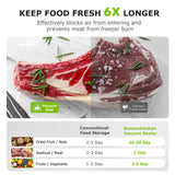 Bonsenkitchen Vacuum Sealer Machine | Compact Food Sealer for Kitchen Storage & Meal Prep | Multiple Modes | External Vacuum System | 5 Bags, Silver