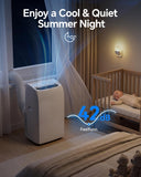 Feelfunn 12,000 BTU Portable Air Conditioner - Multi-Function Portable AC Unit Cools Up to 550 Sq. Ft., with Ultra-Quiet(42db), Auto Swing, 24H Timer, AC Unit for Bedroom, Dorm, Apartment
