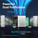 Coway Airmega 300 Smart Air Purifier with 1,256 sq. ft. Coverage, White, Model:AP-1515H