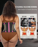 FeelinGirl Workout Waist Trainer Cincher Corset Postnatal Shaper Tummy Slimmer Plus Size for Women Rose Red S