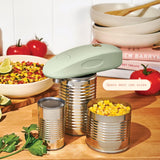 Automatic Electric Can Opener, Hands Free One Touch Operation with Smooth Edge Cutting, Battery Powered Cordless Can Opener with Magnetic Lid Lift for Kitchen Use (Sage Green)