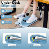 Under Desk Elliptical Exercise Machine, Electric Leg Exerciser with 12 Speeds, Forward & Reverse Modes,Quiet Compact Seated Pedal Stepper Machine (Blue)