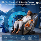 4D Massage Chair Full Body, Zero Gravity Recliner with AI Body Scan & SL Track, Air Compression, Heat Therapy, Foot Roller, Bluetooth Speaker, Quiet Motor, Space Saving Massage Chair for Home