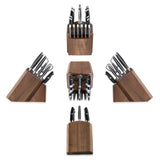 Swedish Powder Steel Forged, 17-Piece Knife Block Set, Walnut, Black Cangshan