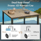 SUNSHINE VALLEY Patio Dining Set for 4, 42" Square Table, Textilene Chairs